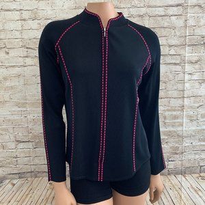 Mint Ming Wang Black Zipper Cardigan Jacket SZ S